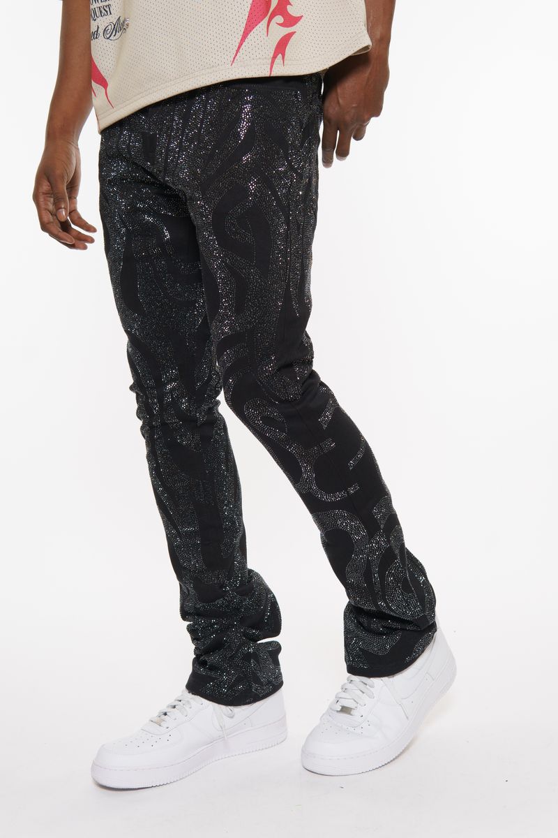 VICIOUS JEANS PREMIUM BLACK EMBELLISHED DENIM
