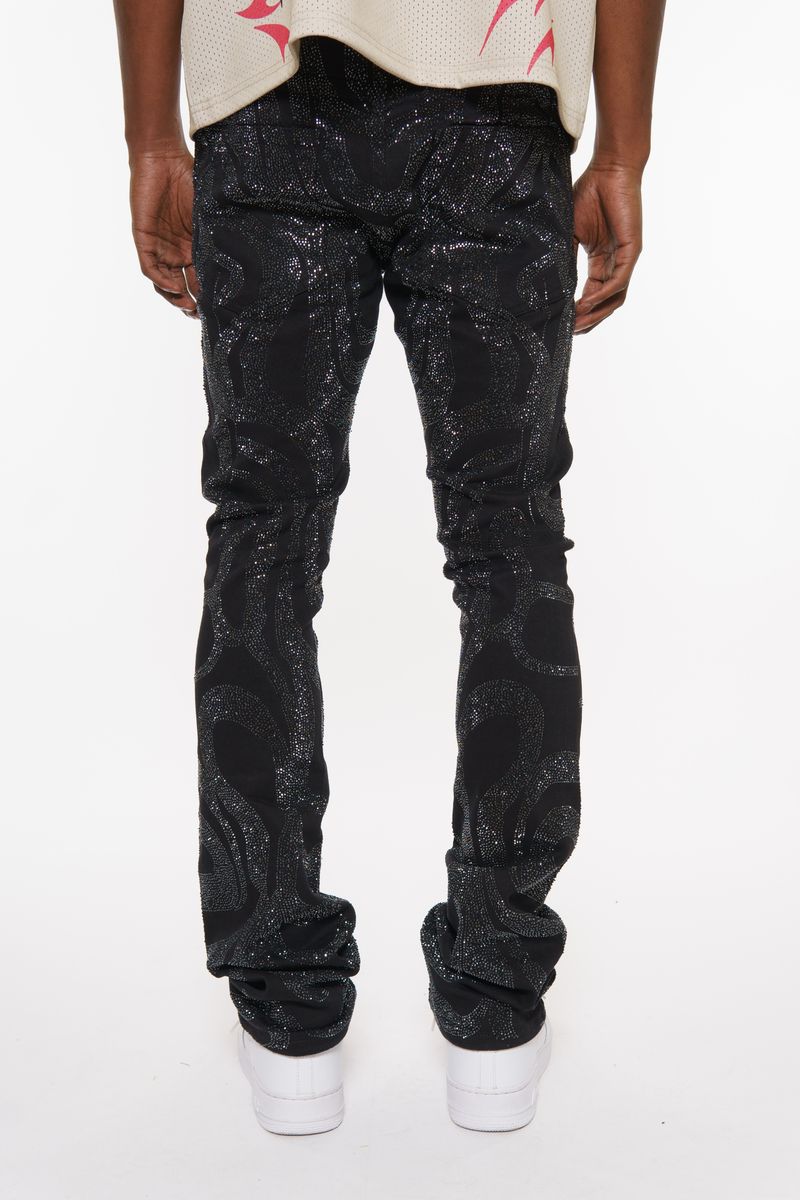 VICIOUS JEANS PREMIUM BLACK EMBELLISHED DENIM