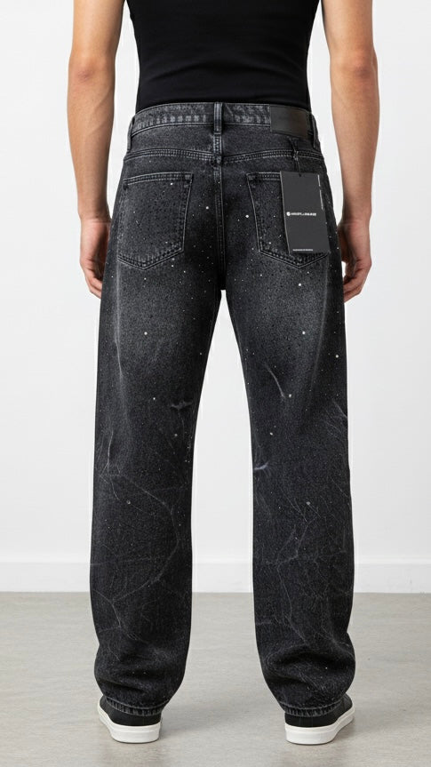 Purple Brand BLACK JEANS WITH RHINESTONES