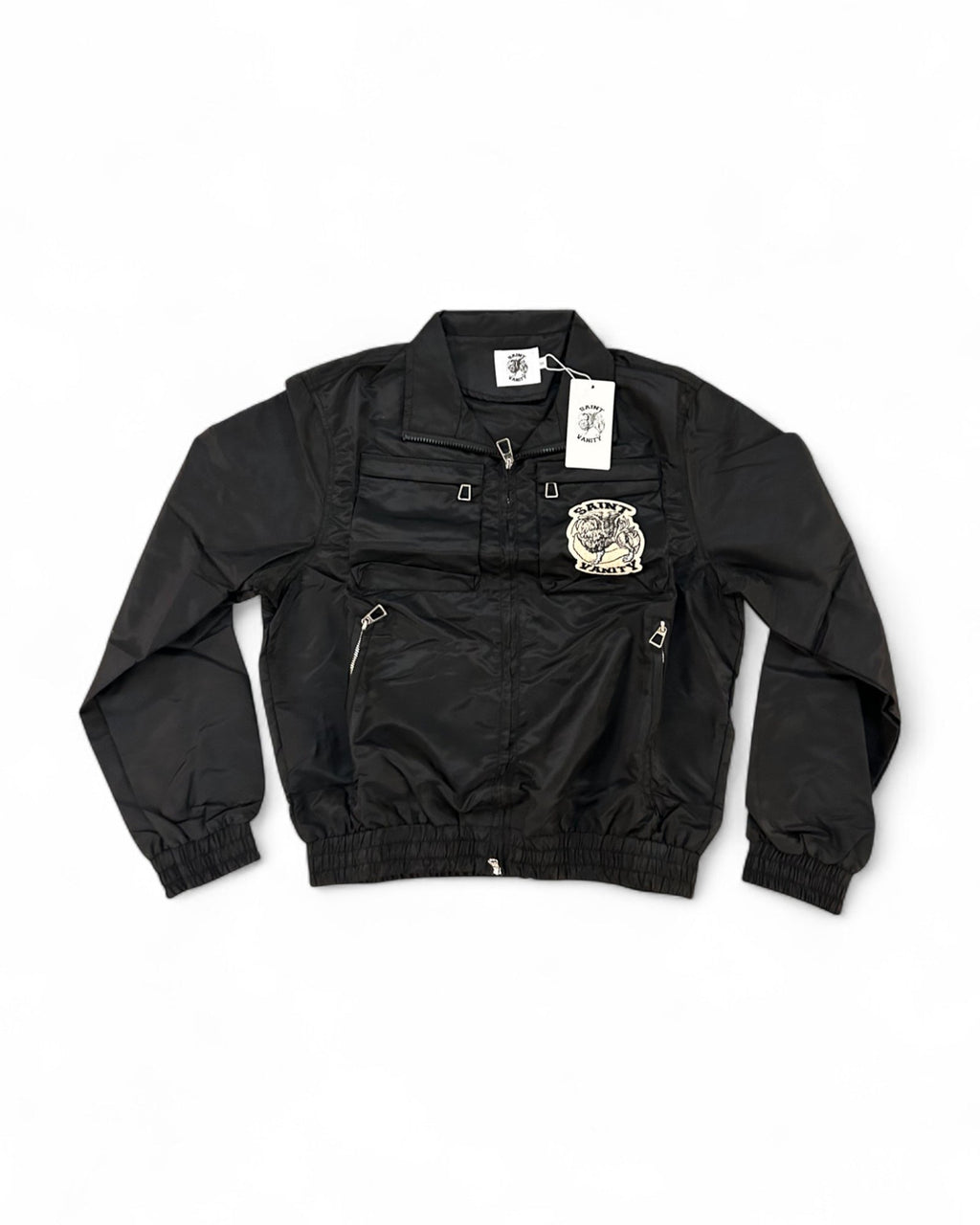 SAINT VANITY™ CARGO NYLON JACKET – BLACK