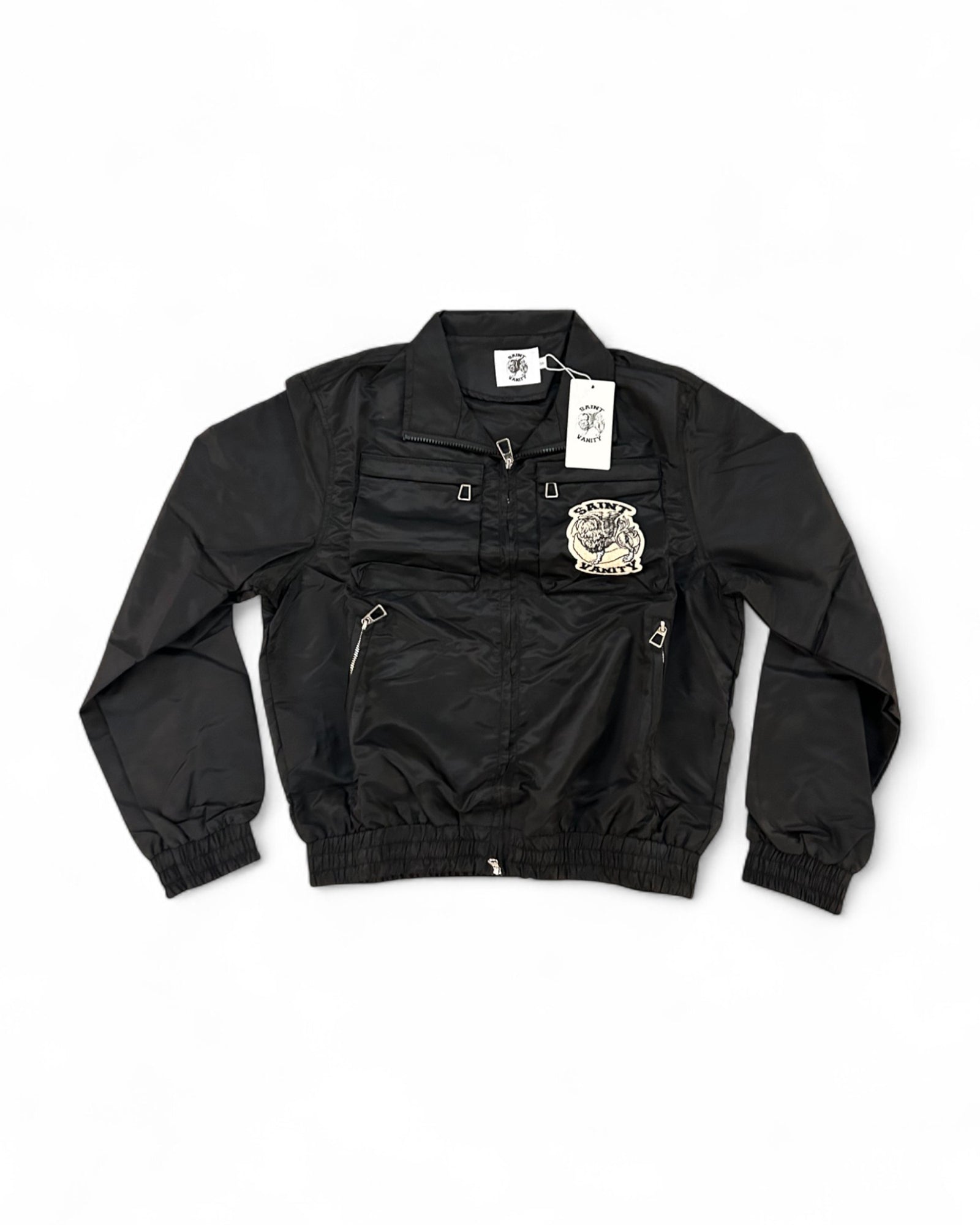 SAINT VANITY™ CARGO NYLON JACKET – BLACK