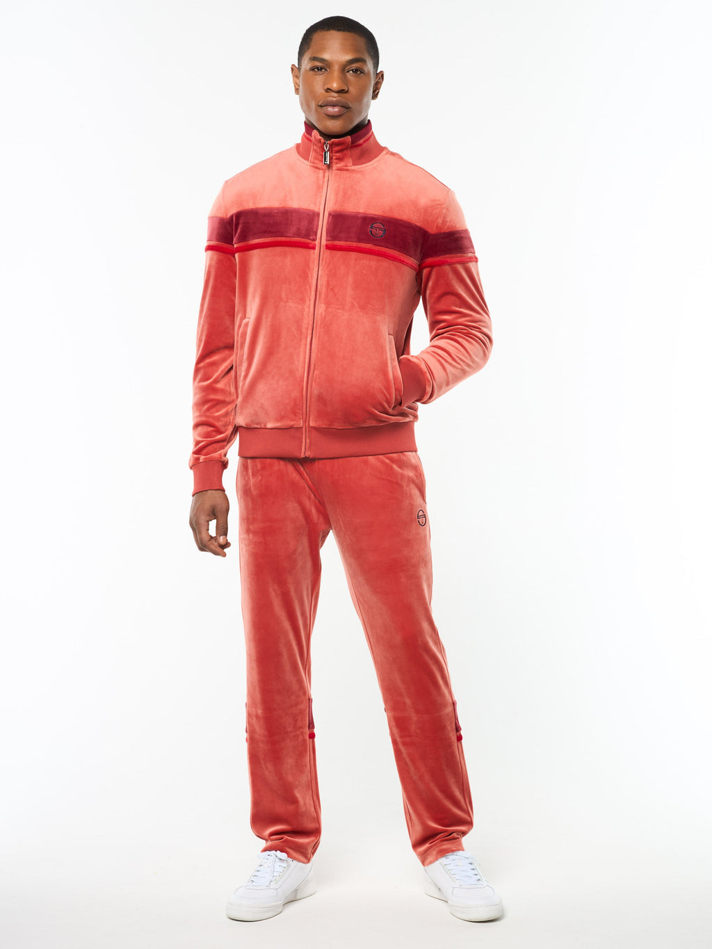 Sergio Tacchini Damarindo Velour Track Suit- Hot Sauce
