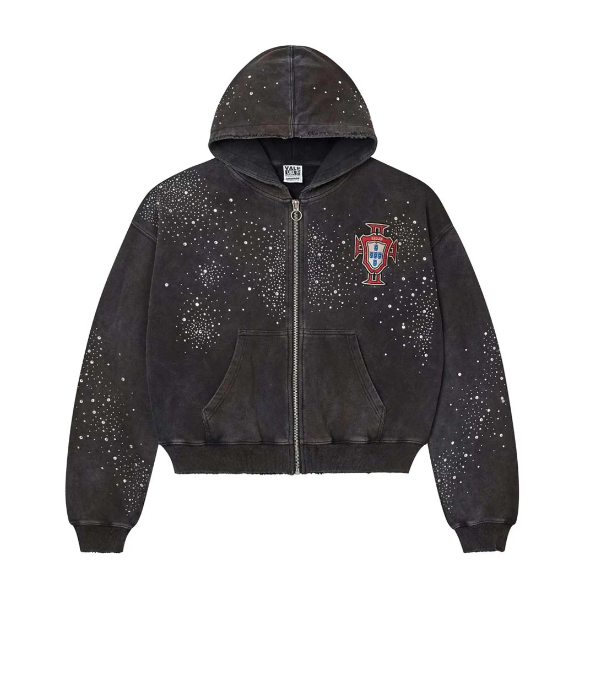 Valley Hoodie - Pluto Clustered Zip Up - Black - SS25