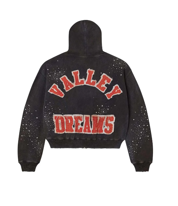 Valley Hoodie - Pluto Clustered Zip Up - Black - SS25