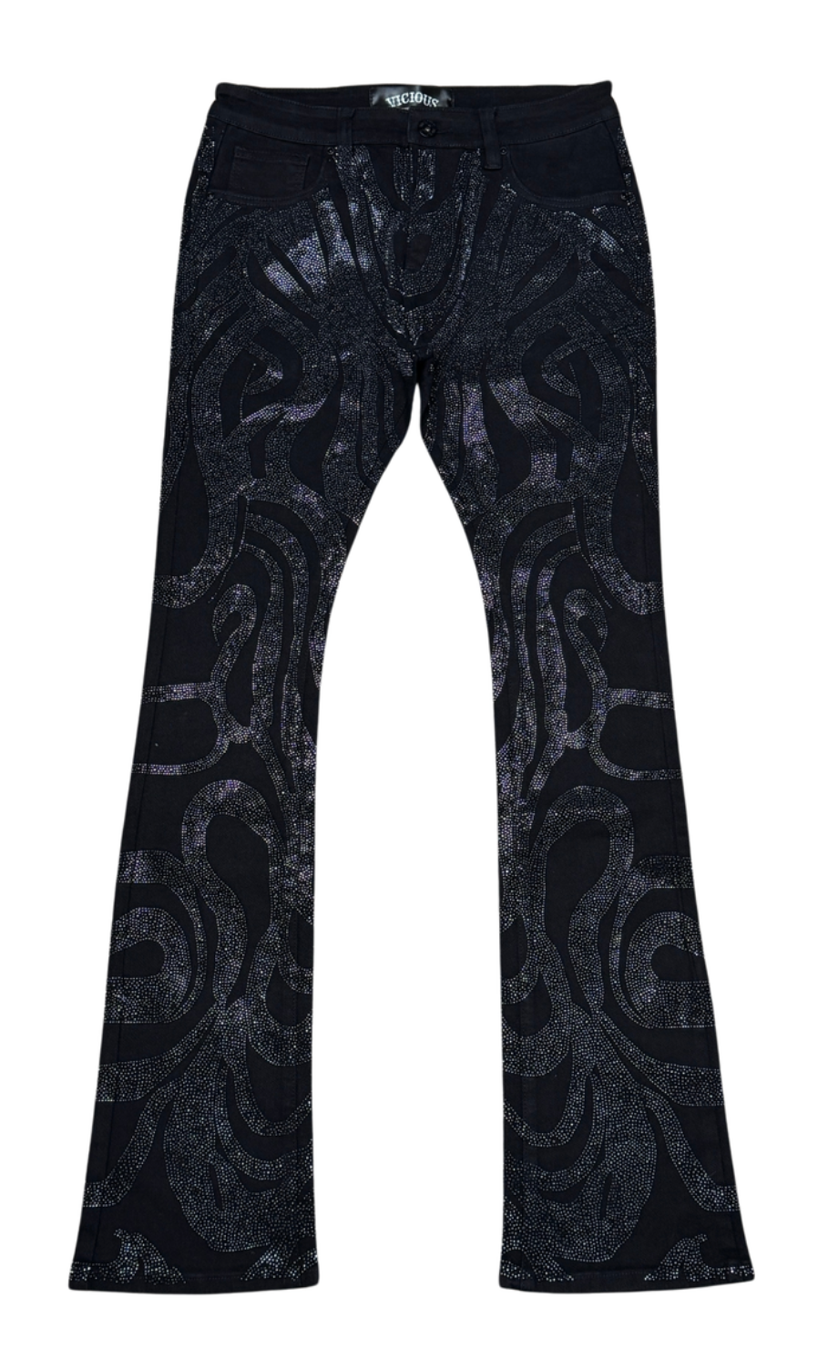 VICIOUS JEANS PREMIUM BLACK EMBELLISHED DENIM