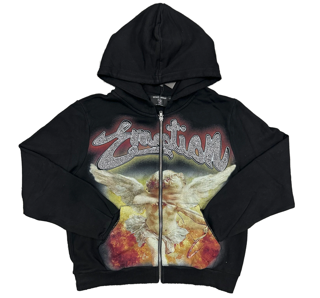 Mixed Emotion Black “Rhinestone” Hoodie