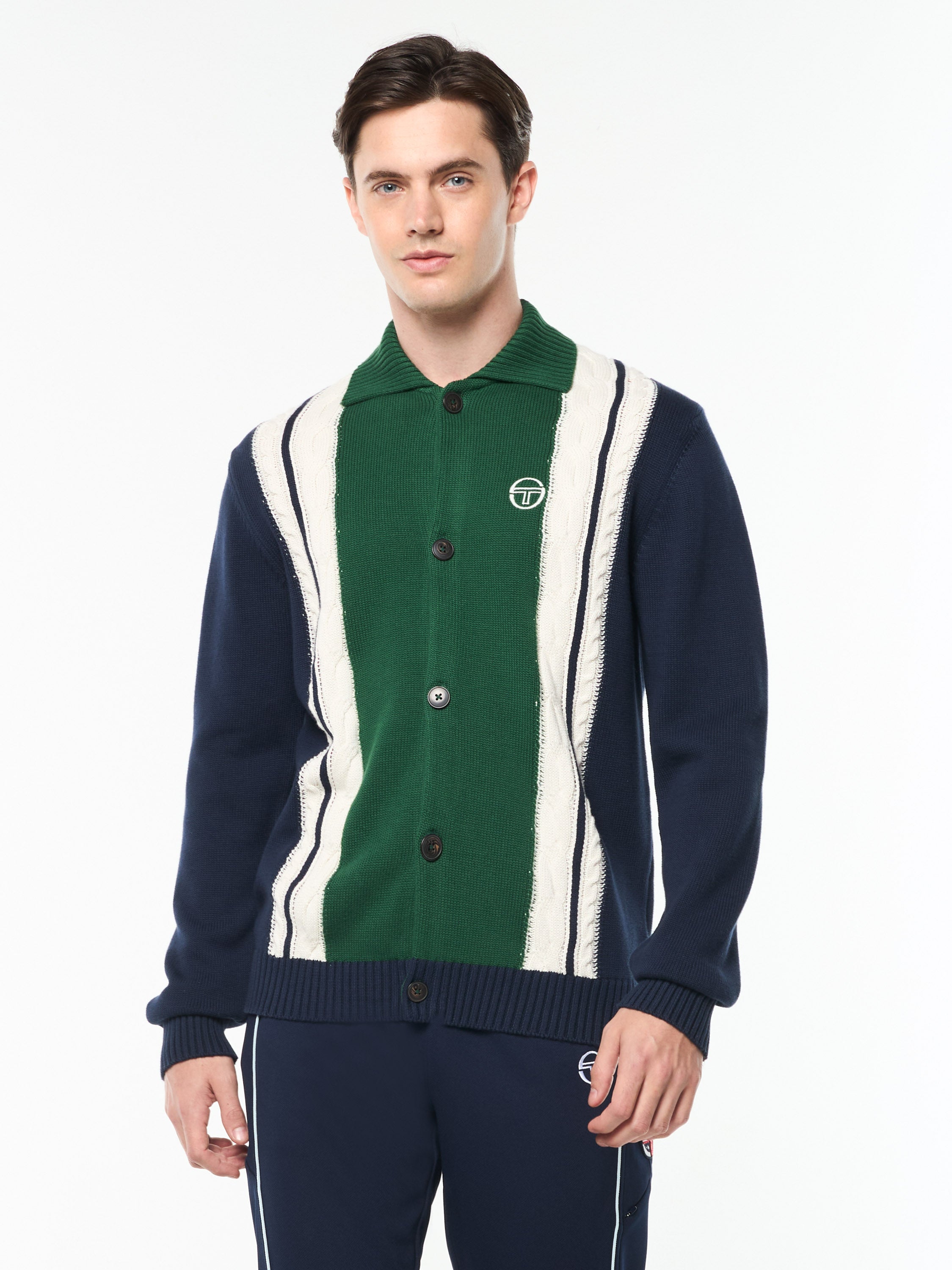 Sergio Tacchini Bruni Knit Cardigan- Bitter Chocolate